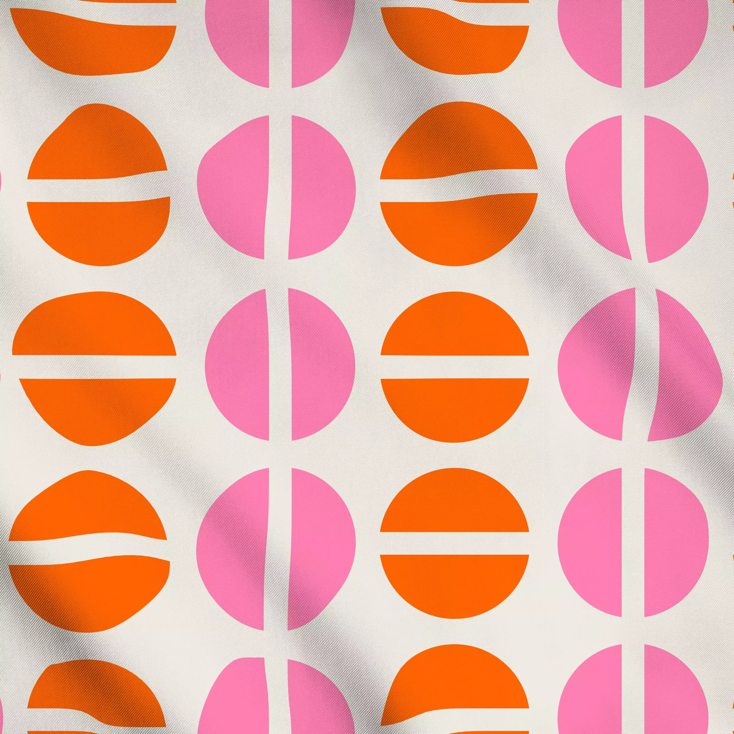 Meterware Halbe Kreise Pink Orange Beige, gemustert, Sommer, von Mareen Heinz