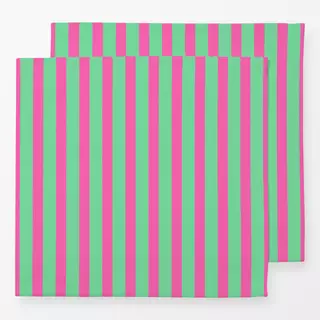 Servietten Bold Stripes green and pink