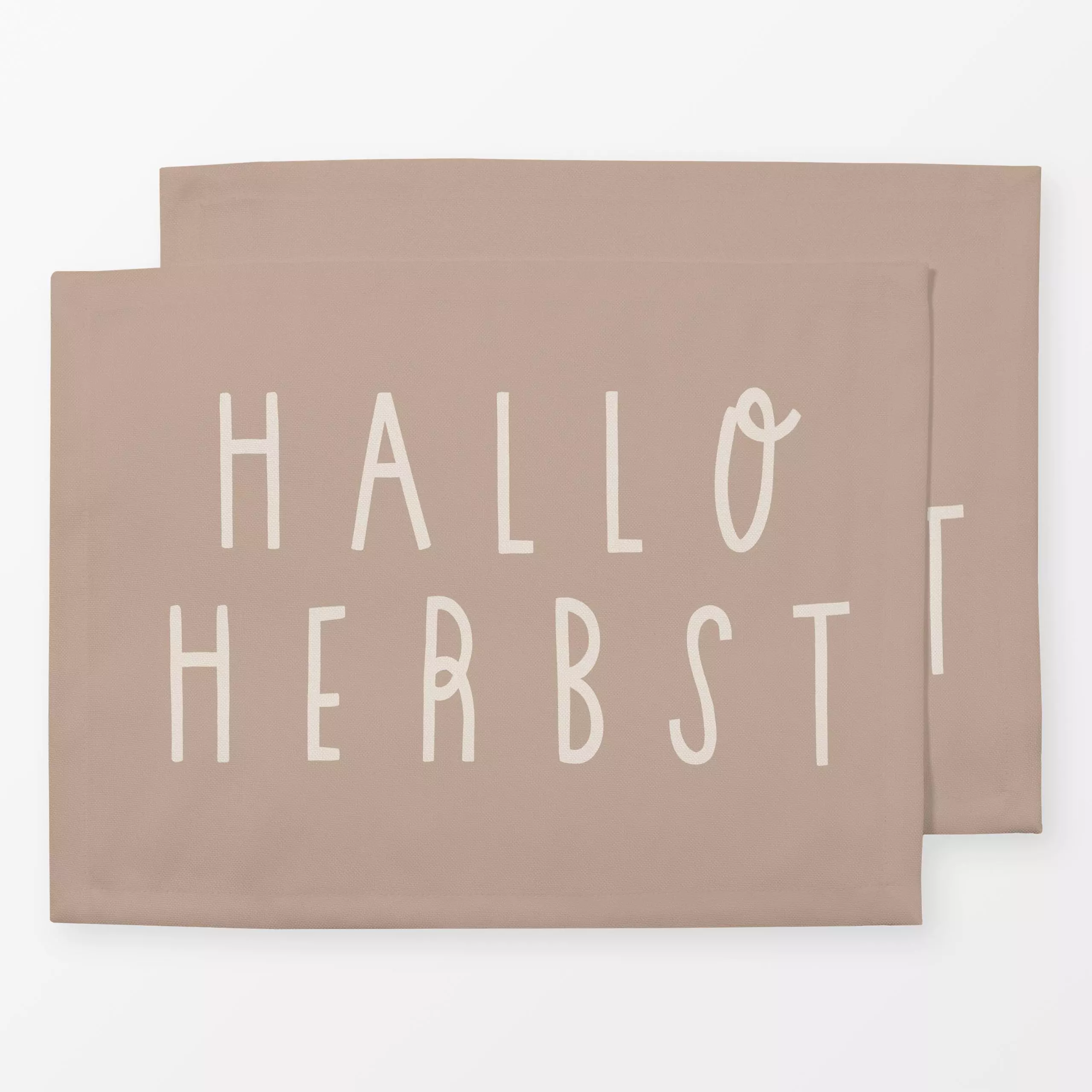 Tischset Hallo Herbst beige - Herbst, Sprüche & Schriftzüge - von „Studio Kesse"; Herbstdeko, herbstlich, Herbststimmung, sc...