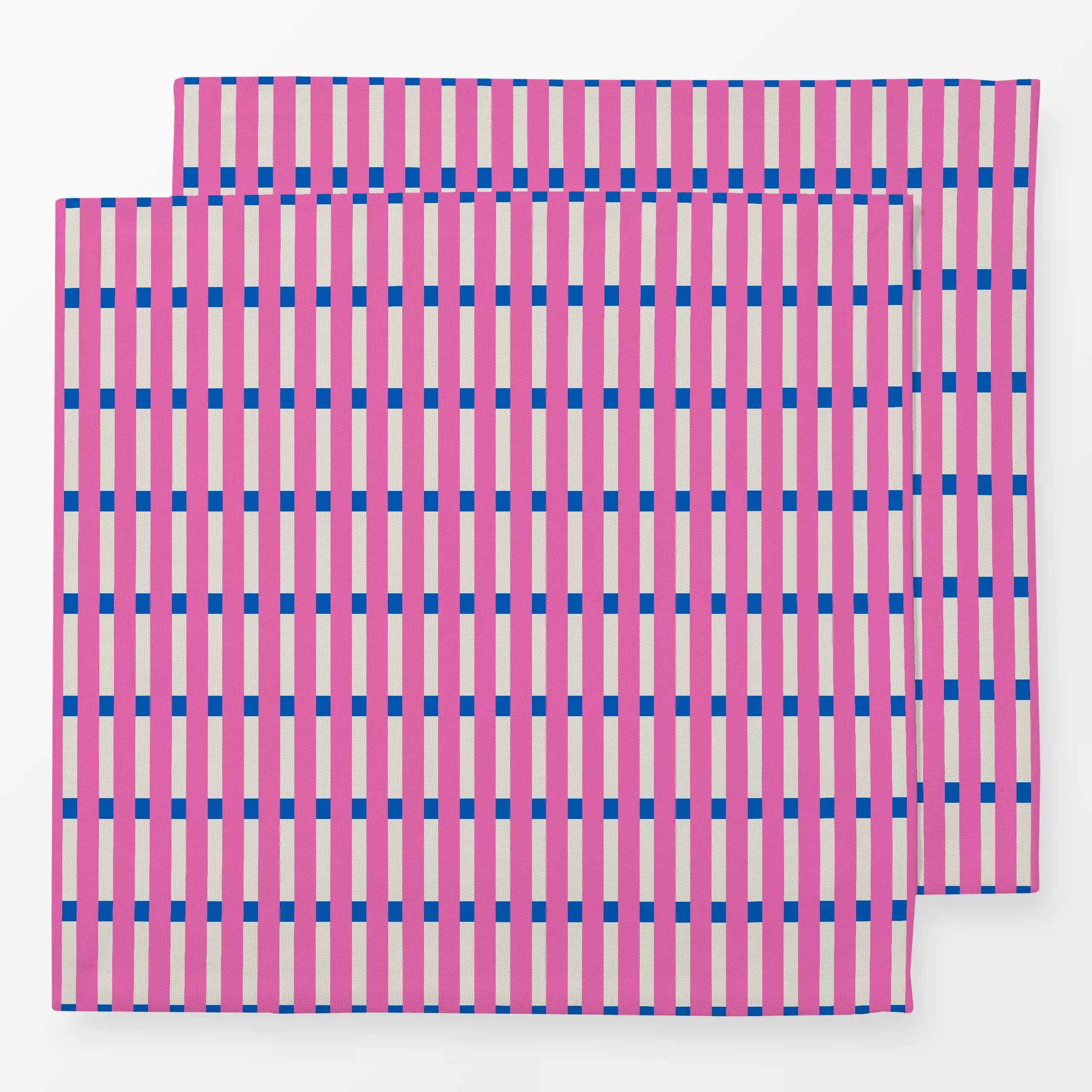 Servietten Blockstreifen Pink blau - Weihnachten, Symbole & Muster - von „Carolin Vonhoff"; Muster, Streifen, Geometrisch, b...