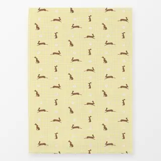 Geschirrtücher Hasen Muster Vichy gelb