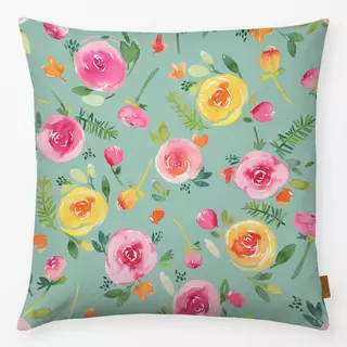 Kissen Süße Sommer Rosen Teal