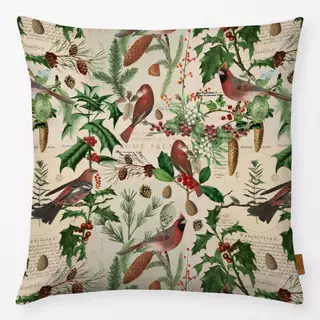 Kissen Nostalgische Wintervögel