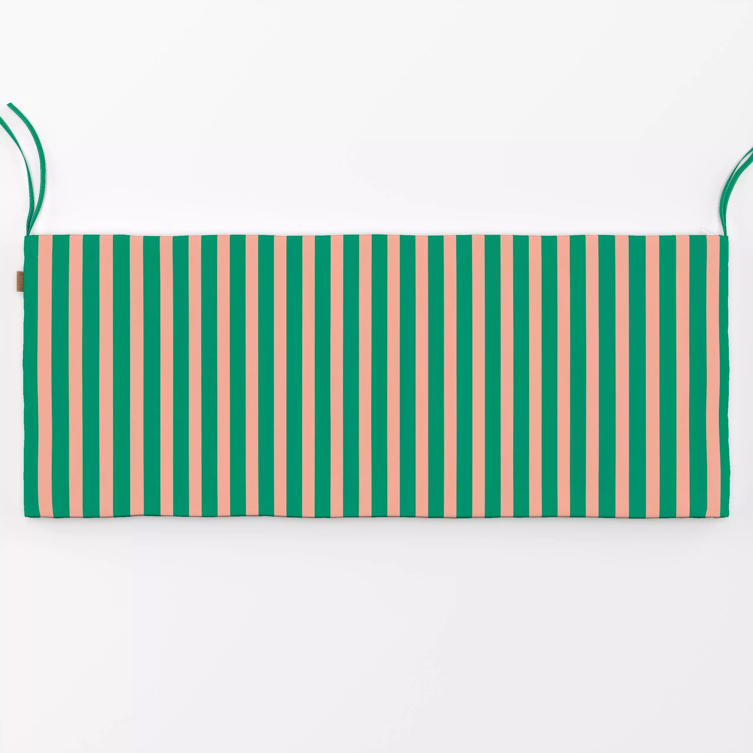 Bankauflage Rayas verde y melocotón - Symbole & Muster - von „Karen Menzenbach"; Streifen, Garten, Orange, Sommer, outdoor, ...