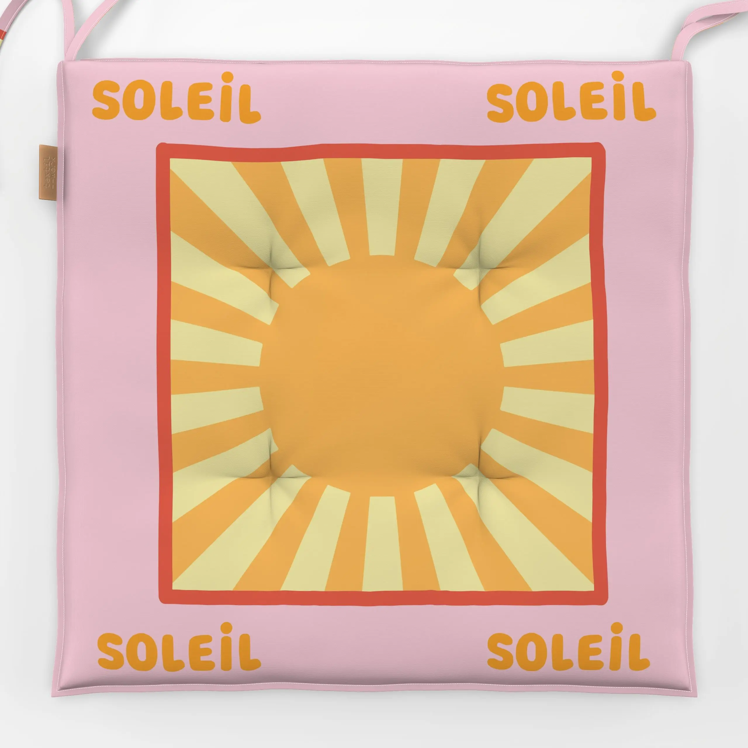 Sitzkissen Soleil Soleil rosa - Natur & Landschaft, Sommer - von „Ines Keck"; Meer, Sonnenaufgang, Sonnenuntergang, Strand, ...