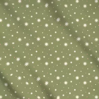 Meterware Muster Sterne gruen beige