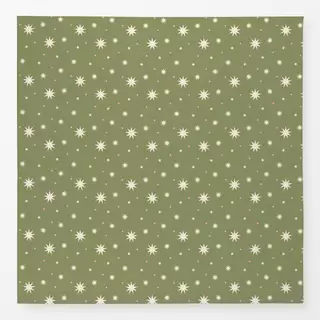 Tischdecke Muster Sterne gruen beige