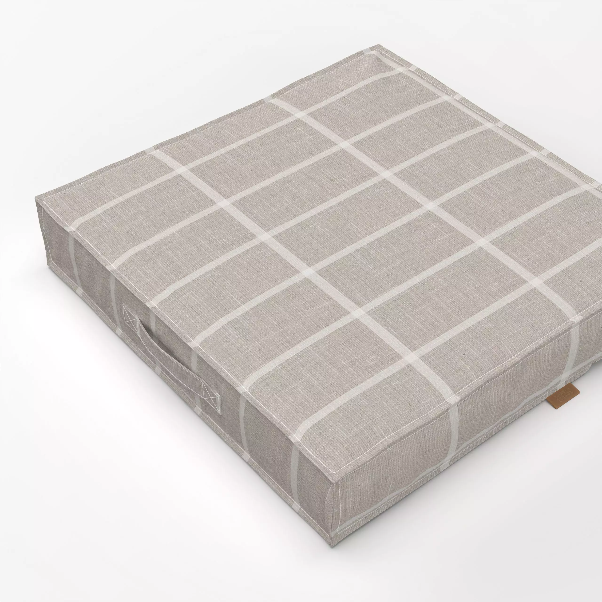 Bodenkissen Großes Karo Beige - Symbole & Muster - von „Alisa Knöß“; Natur, Linien, skandinavisch, beige, grid, Karos