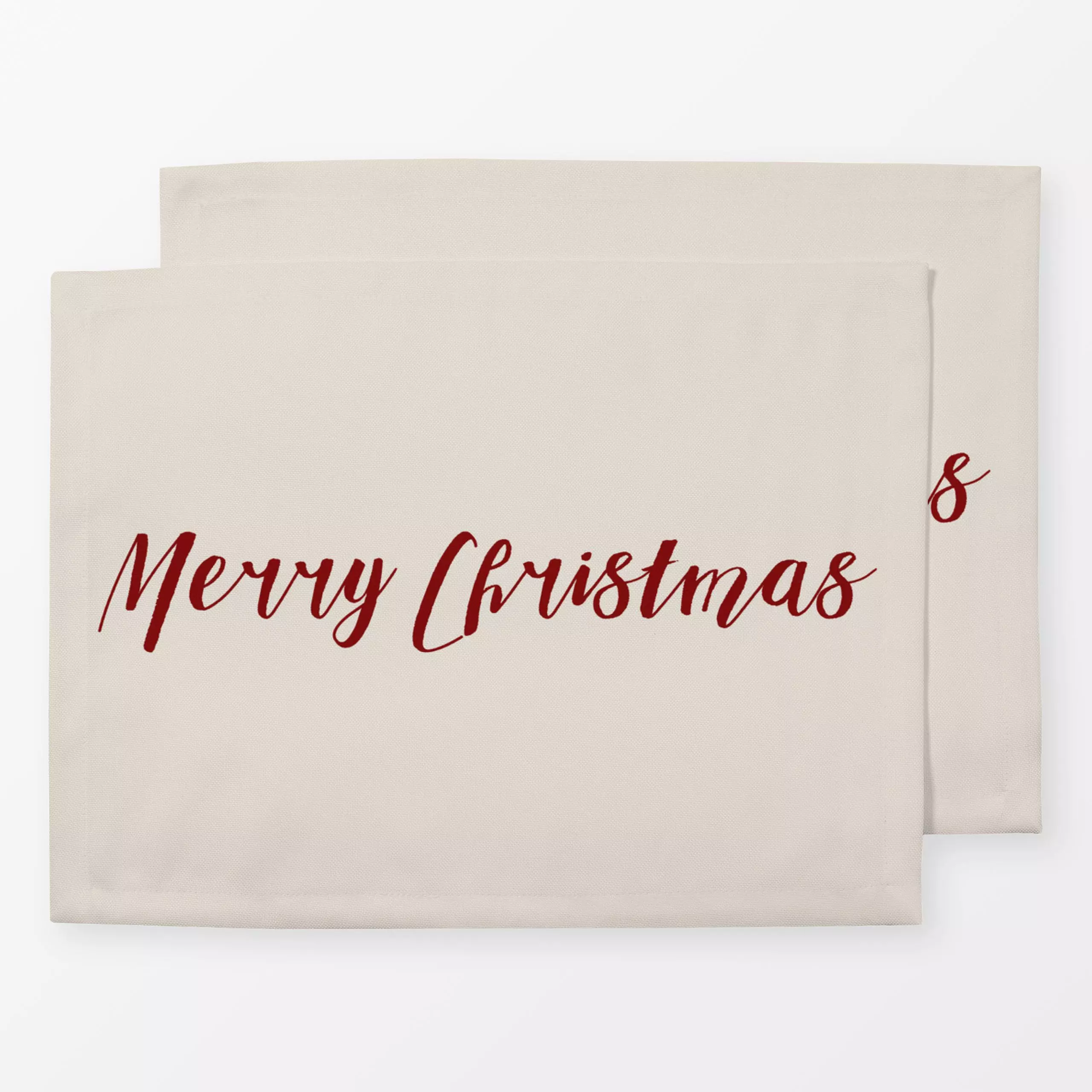 Tischset Merry Christmas rot beige - Sprüche & Schriftzüge, Weihnachten, Winter - von „Uta Naumann"; Merry Christmas, text, ...