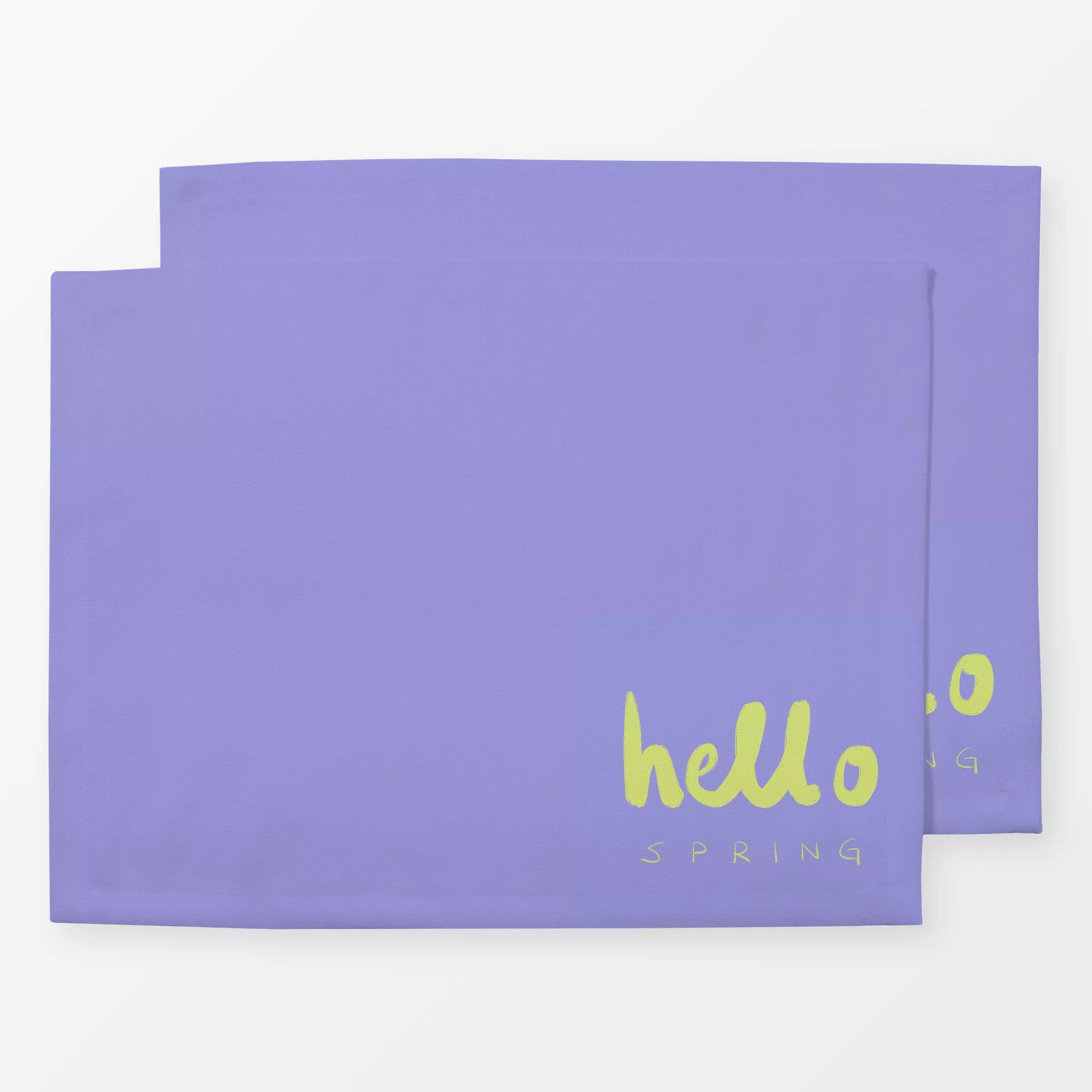 Tischset Hello Spring Lila, Spruch, Ostern, von Sophie Augustin Illustration