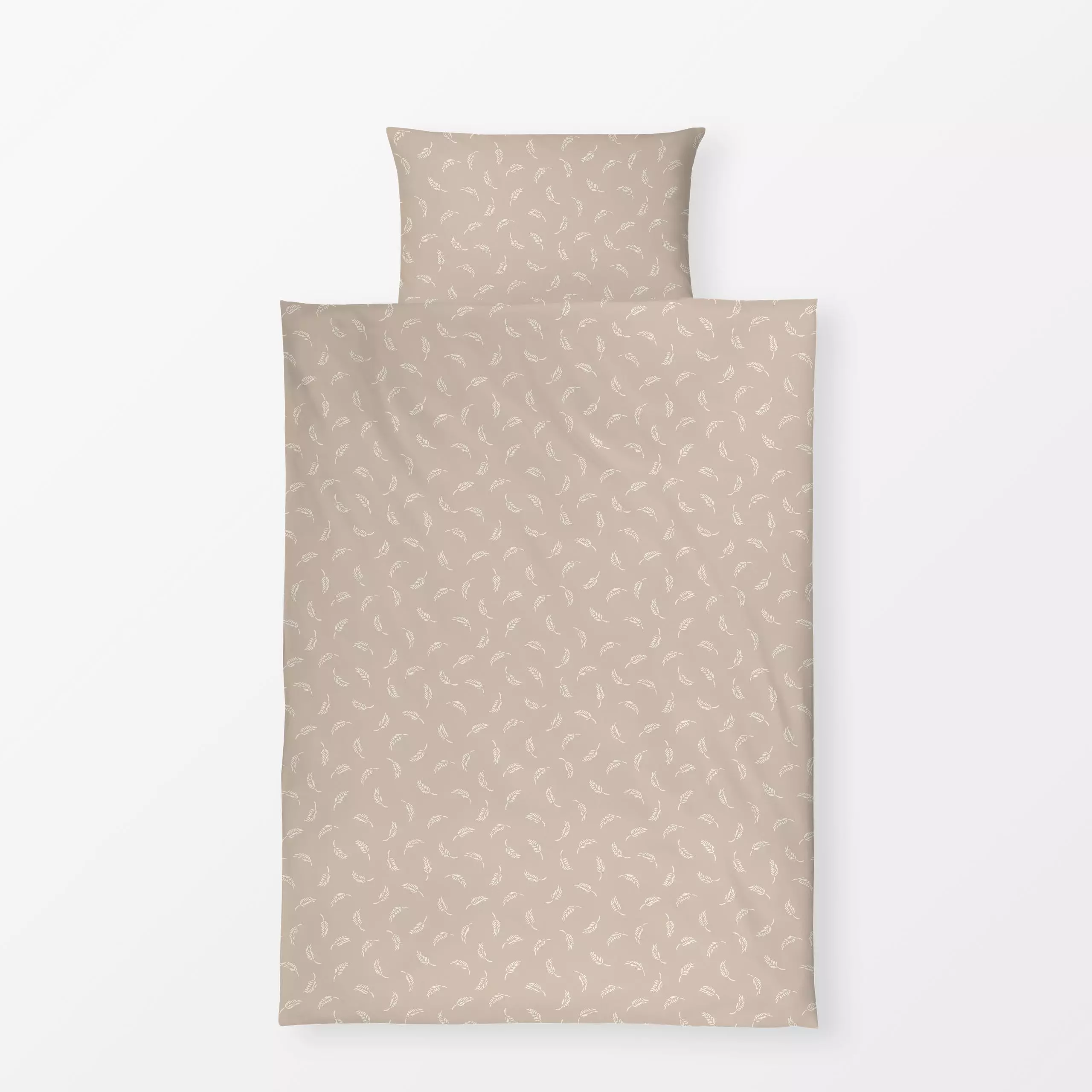 Bettwäsche Boho summer Federn camel - Sommer, Symbole & Muster - von „Kathrin Löffler"; boho, minimalistisch, Federn, Bohemi...