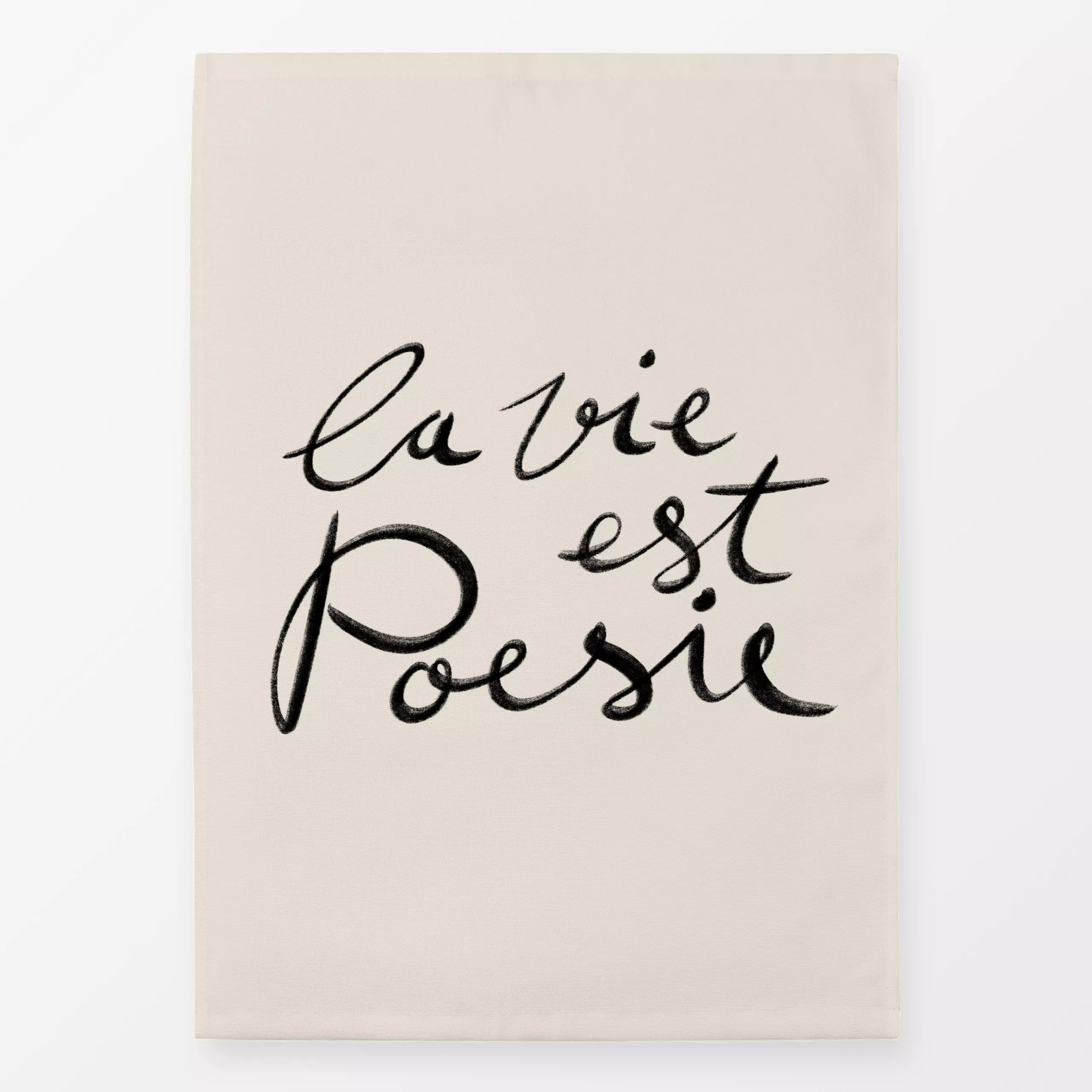 Geschirrtücher la vie est poesie - Sprüche & Schriftzüge - von „Studio Kesse"; typografie, schrift, Spruchkissen, handgeschr...