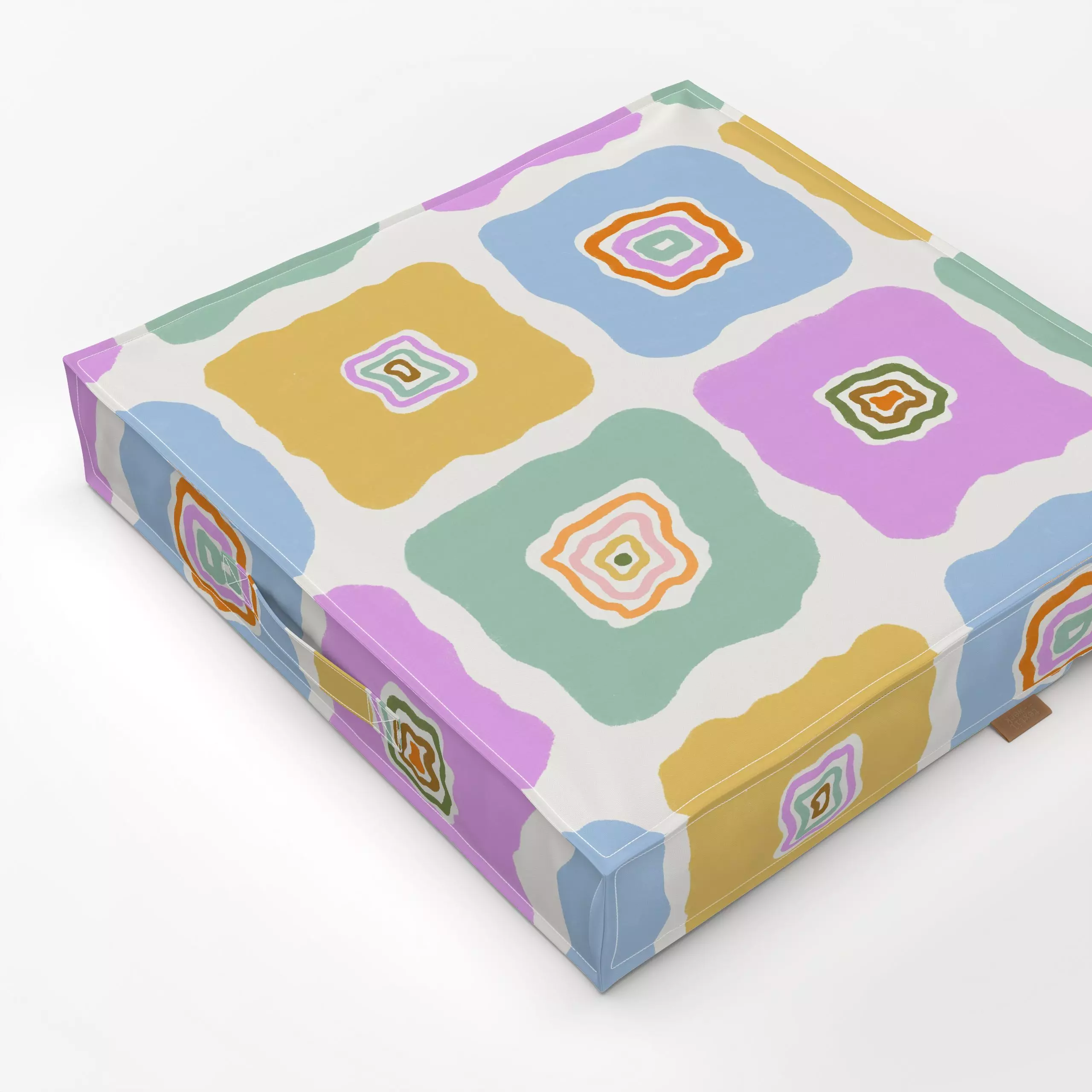 Bodenkissen Retro Flower Summer - Blumen & Florales, Symbole & Muster - von „Patries Elisabeth"; hippie, Blumen, Retro, Geom...