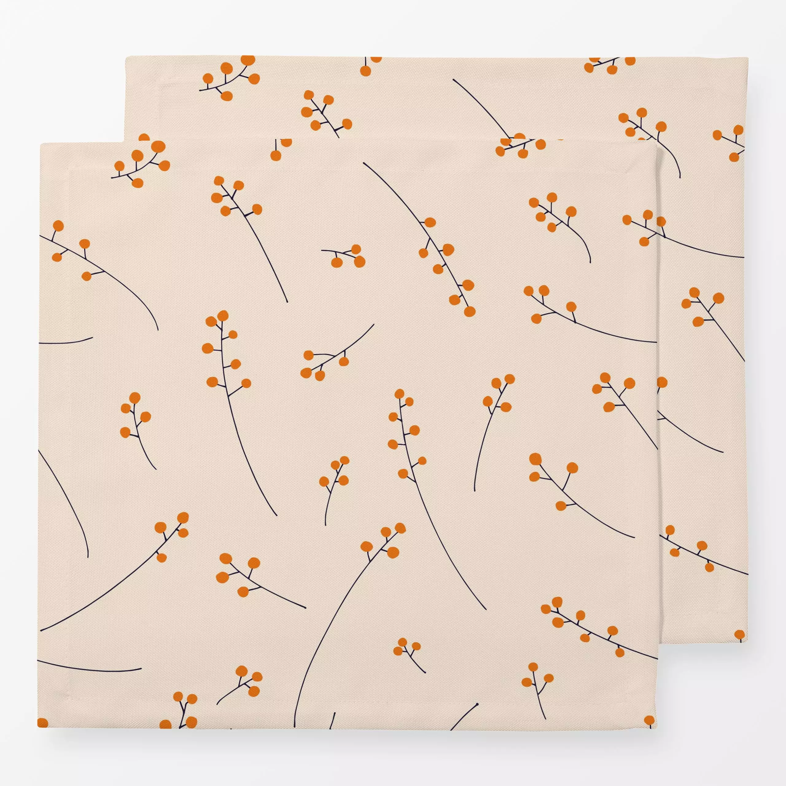 Servietten Vogelbeeren - Herbst, Pflanzen & Botanik - von „Julia Schumacher"; Linien, Punkte, Zweige, Beeren, rund, juliasch...