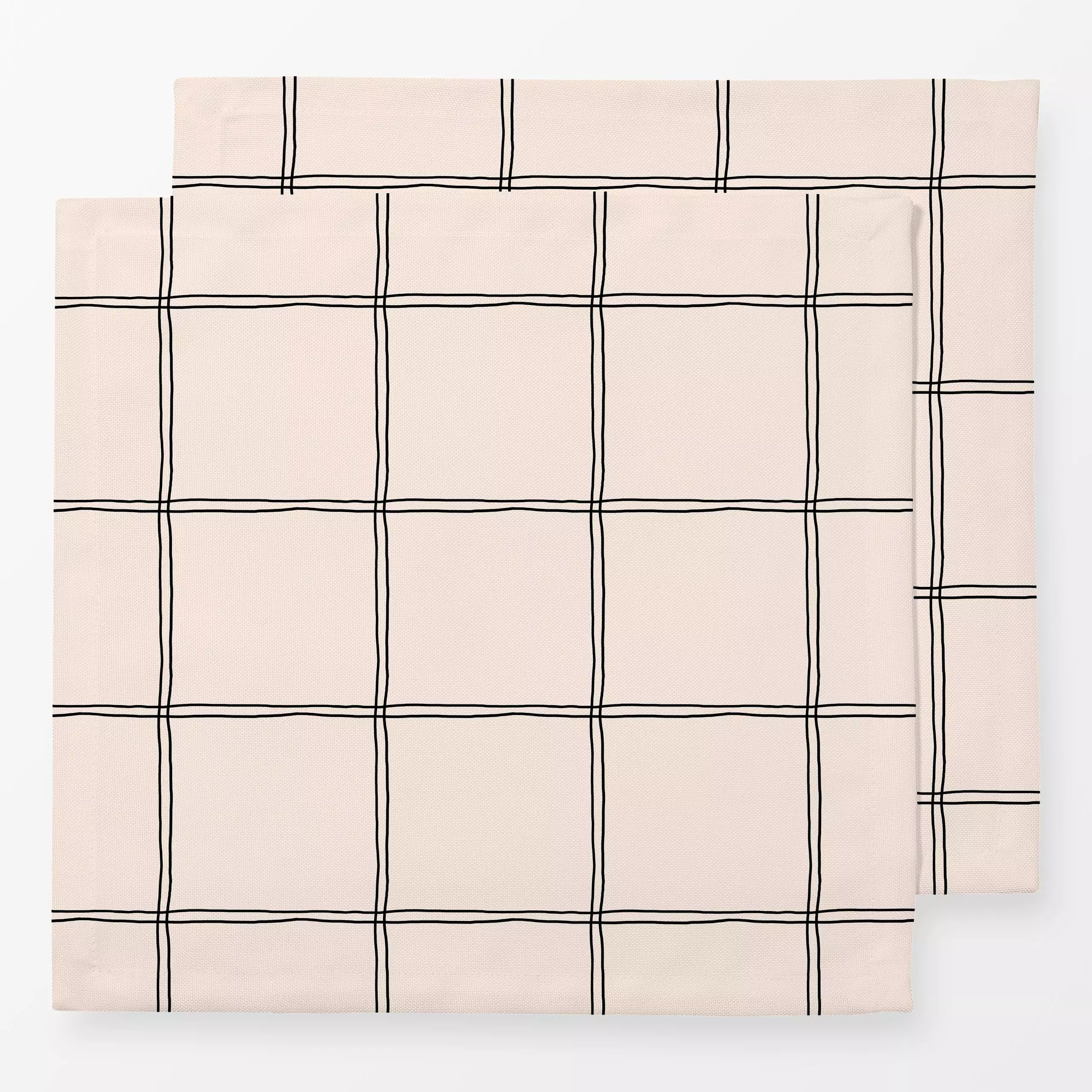 Servietten Karomuster Linien Schwarz Weiß - Symbole & Muster - von „Maren Gross "; modern, Karo, Geschenk, klassisch, karier...