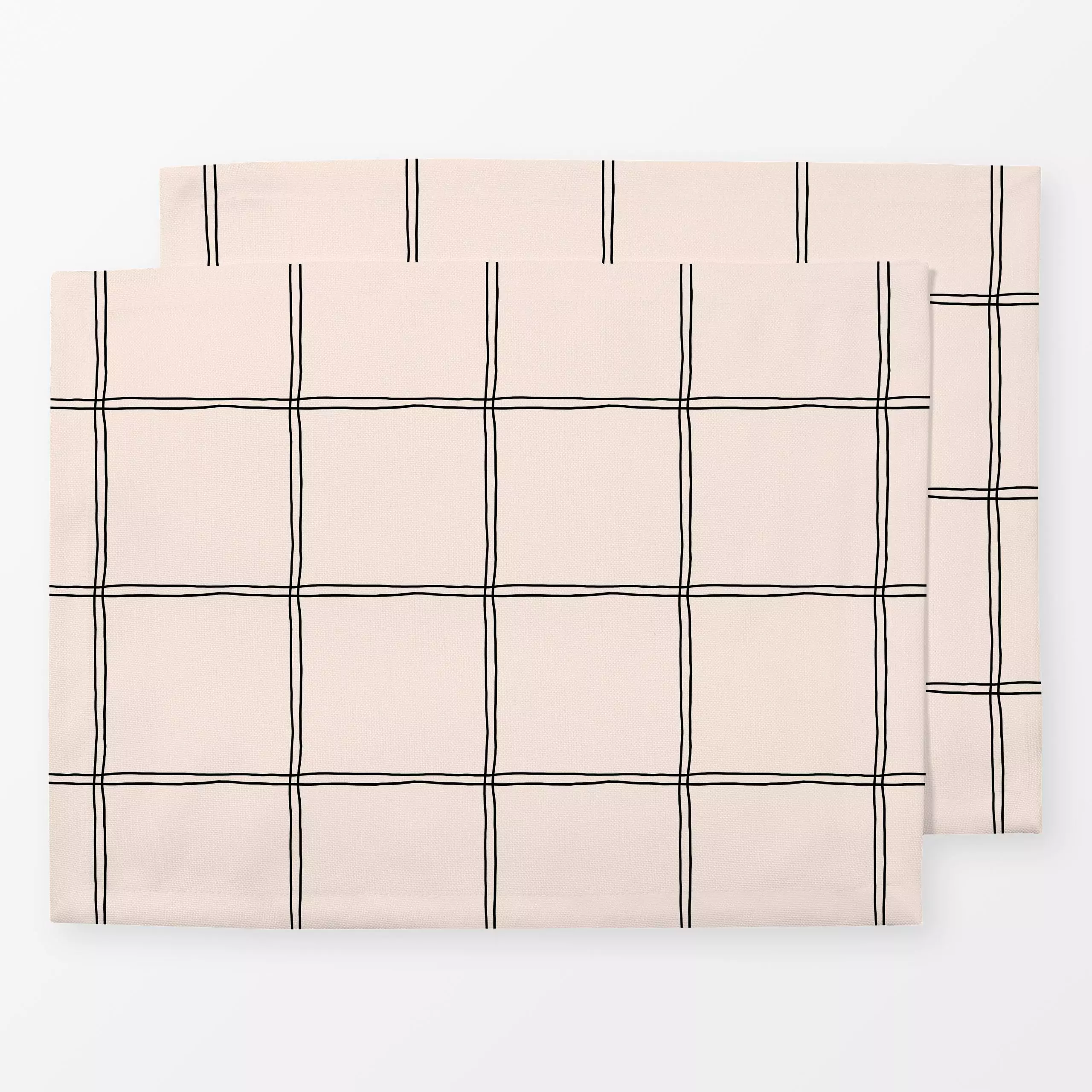 Tischset Karomuster Linien Schwarz Weiß, gemustert, von Maren Gross
