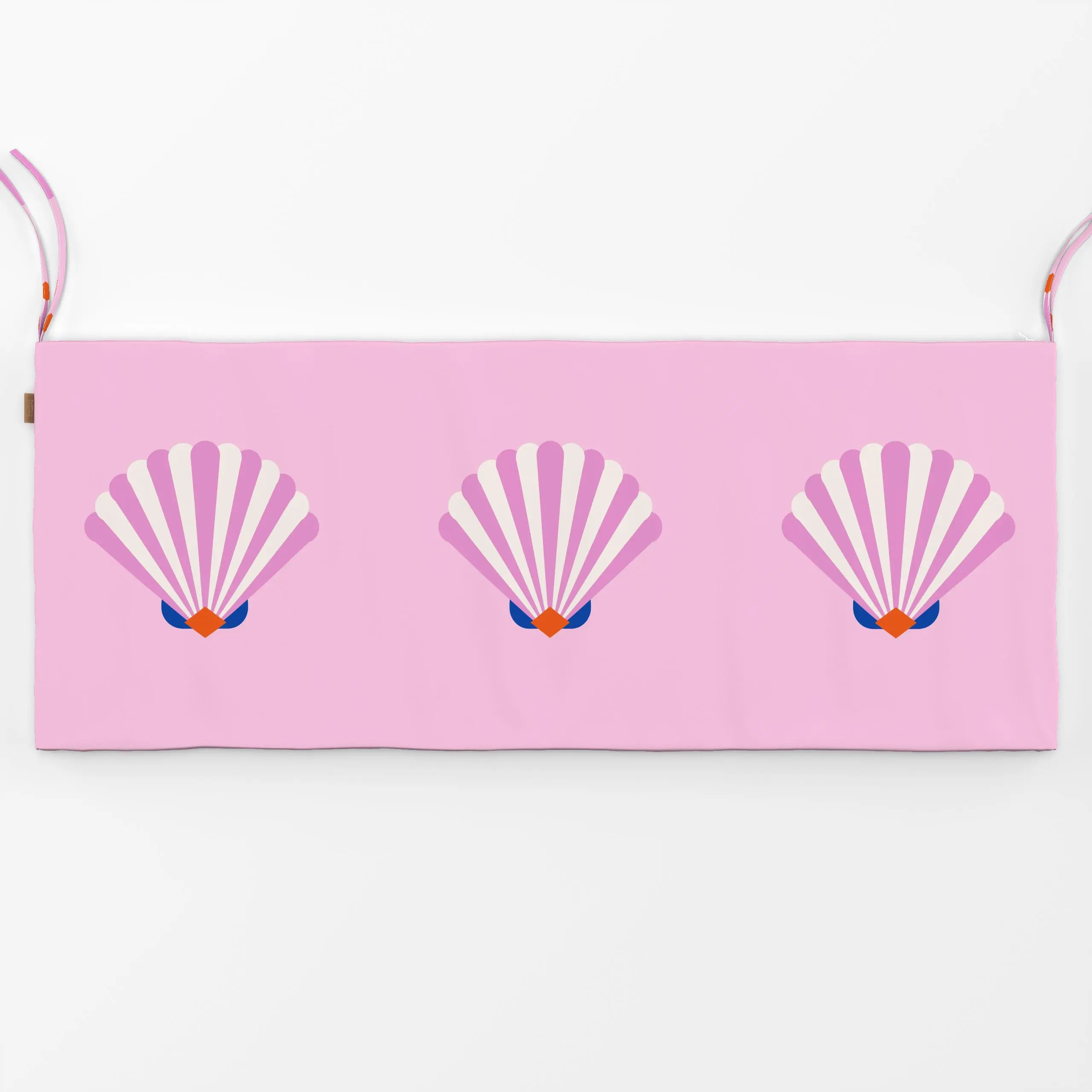 Bankauflage Shell and Stripes Pink - Sommer - von „Jana Moßmann"; Sonne, stripes, sea, seashell, bold, sommerkollektion, she...