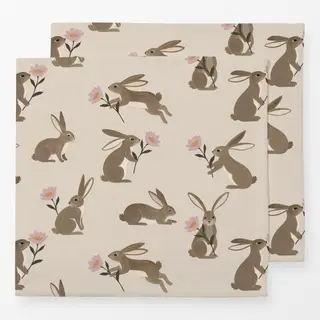 Servietten Ostern Hasen Blumen