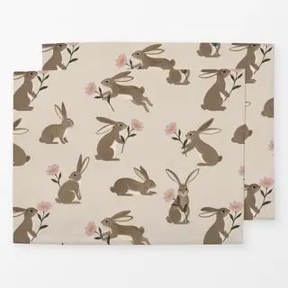 Tischset Ostern Hasen Blumen