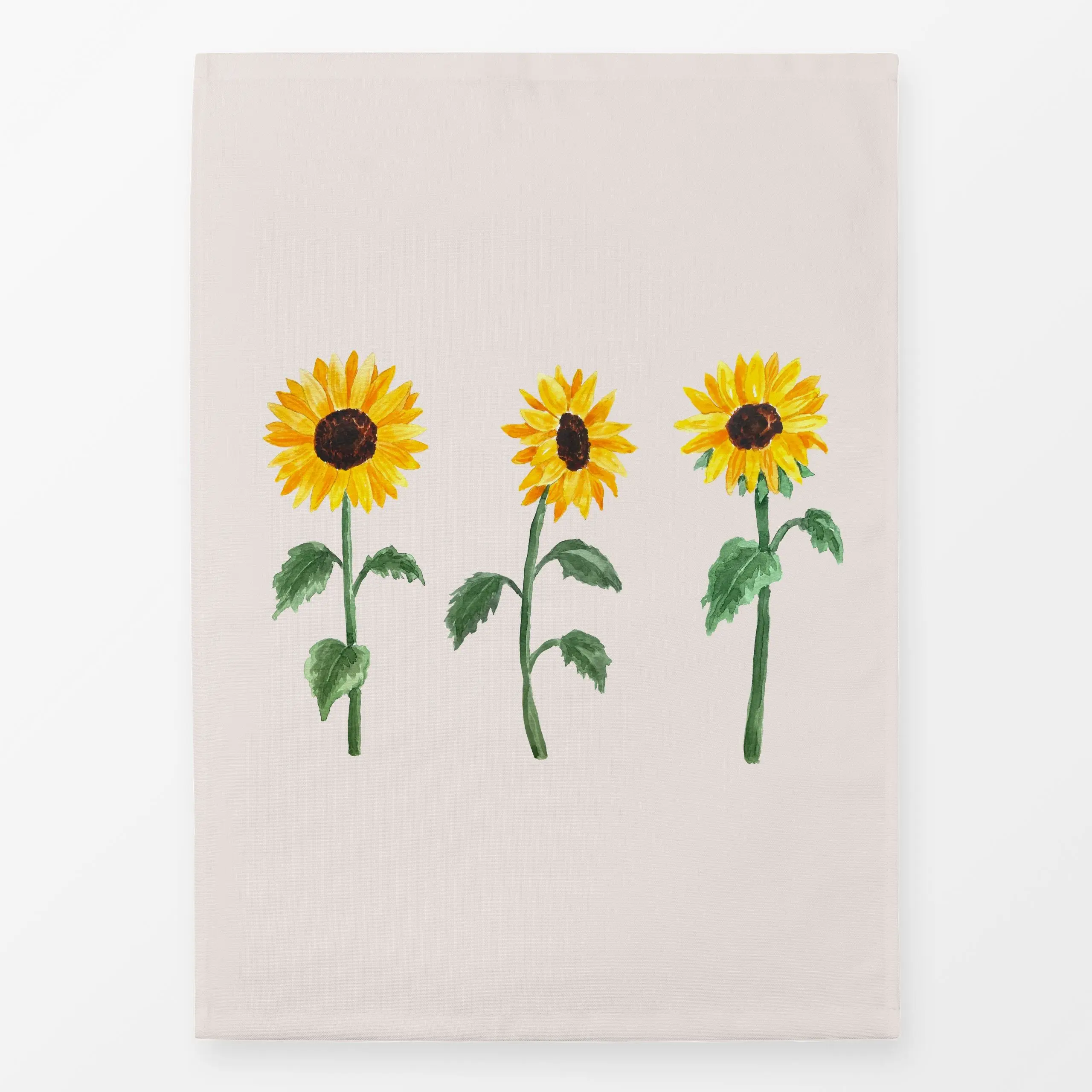 Geschirrtücher Golden Sunflowers - Blumen & Florales, Herbst, Pflanzen & Botanik - von „Karen Menzenbach"; Aquarell, Natur, ...