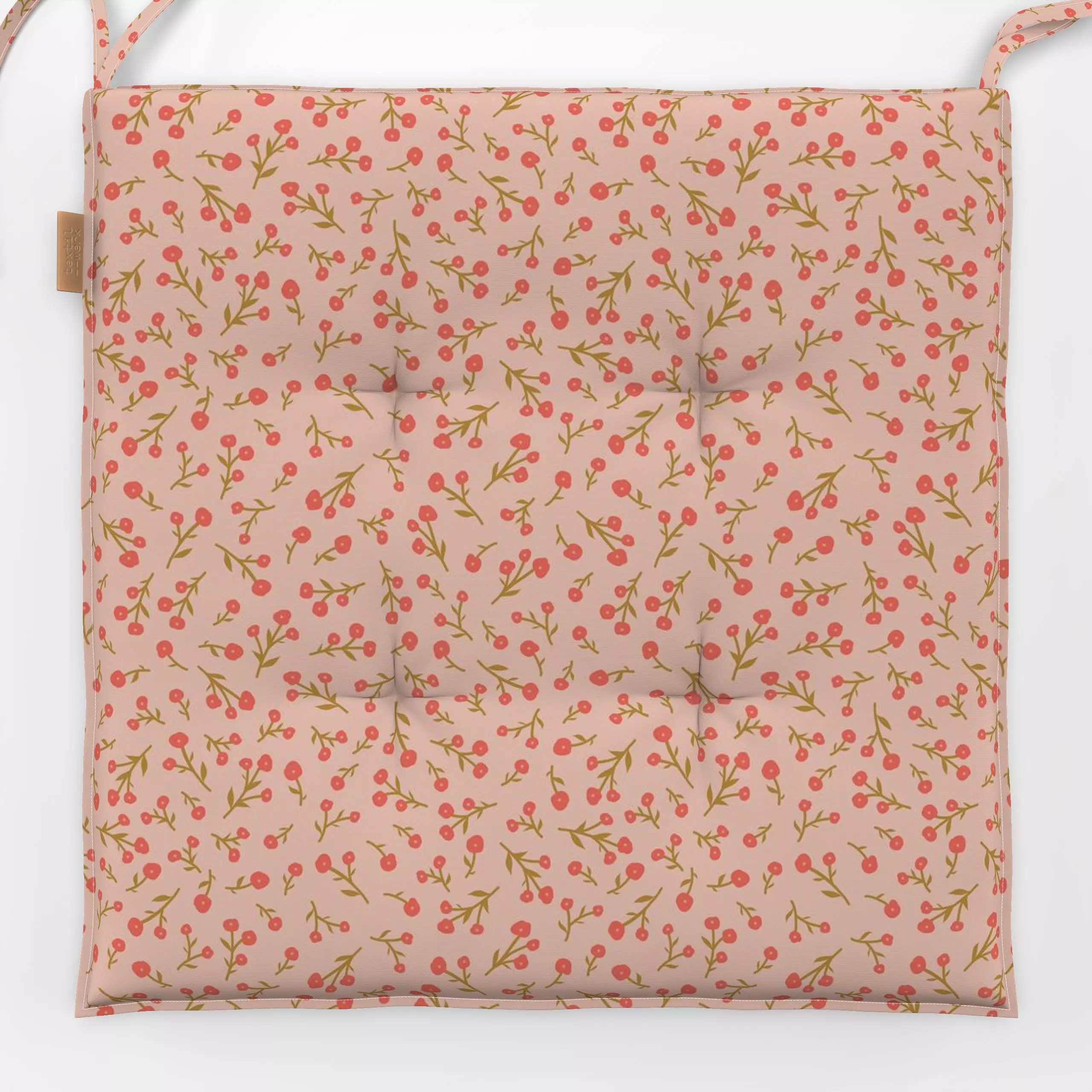 Sitzkissen Mini Blümchen Rosa Rot - Blumen & Florales, Symbole & Muster - von „DEINKI Studio"; Blumen, Blüten, Wildblumen, S...