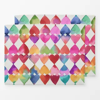 Tischset Valentinstag Herze Bunt Liebe