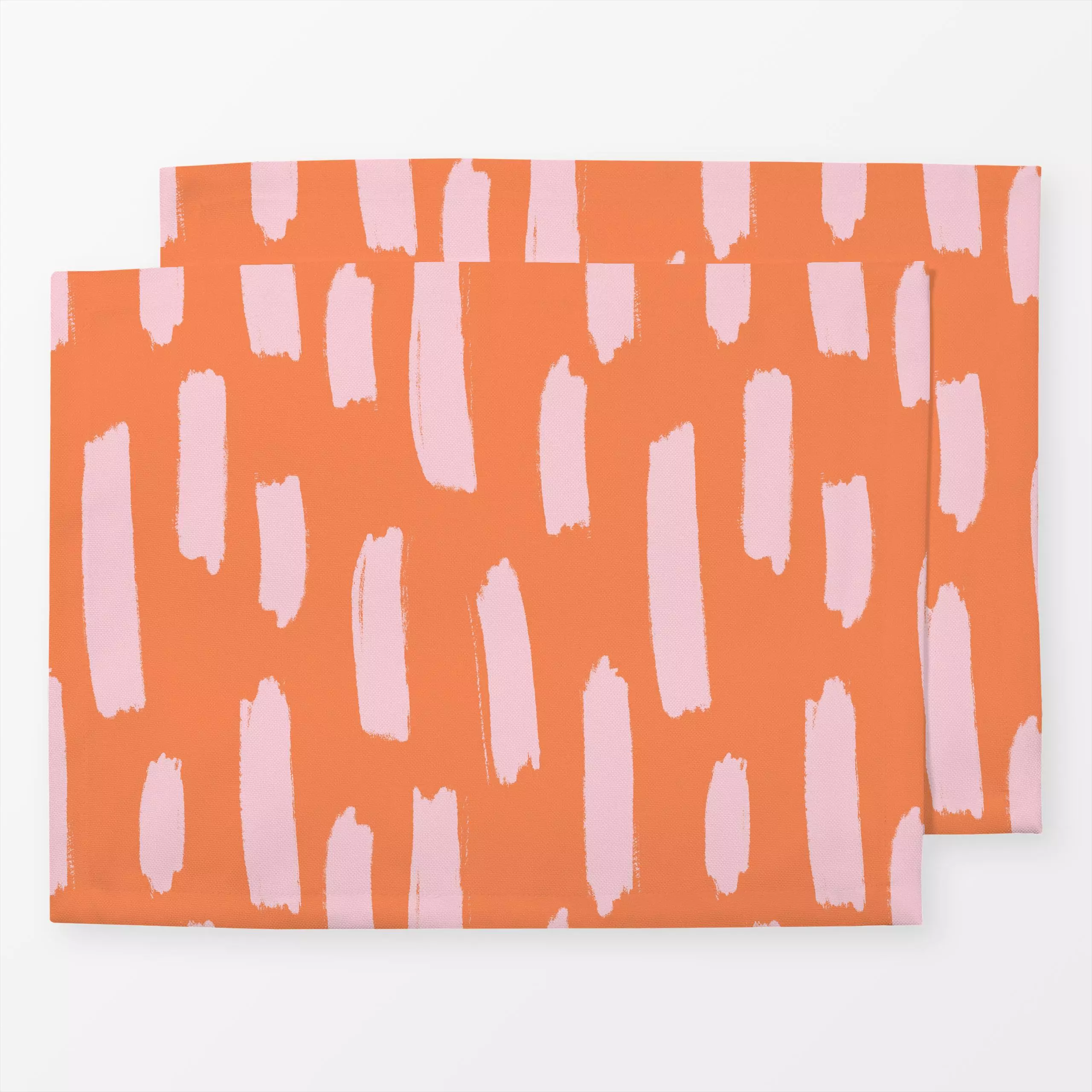 Tischset Brush Strokes Orange & Blush - Symbole & Muster - von „Julia Marquardt-Lott"; Muster, rosa, Rosen, Orange, brushstr...
