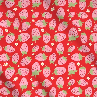 Meterware Erdbeeren rot