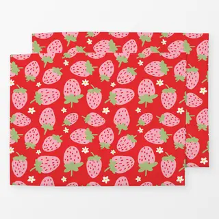 Tischset Erdbeeren rot