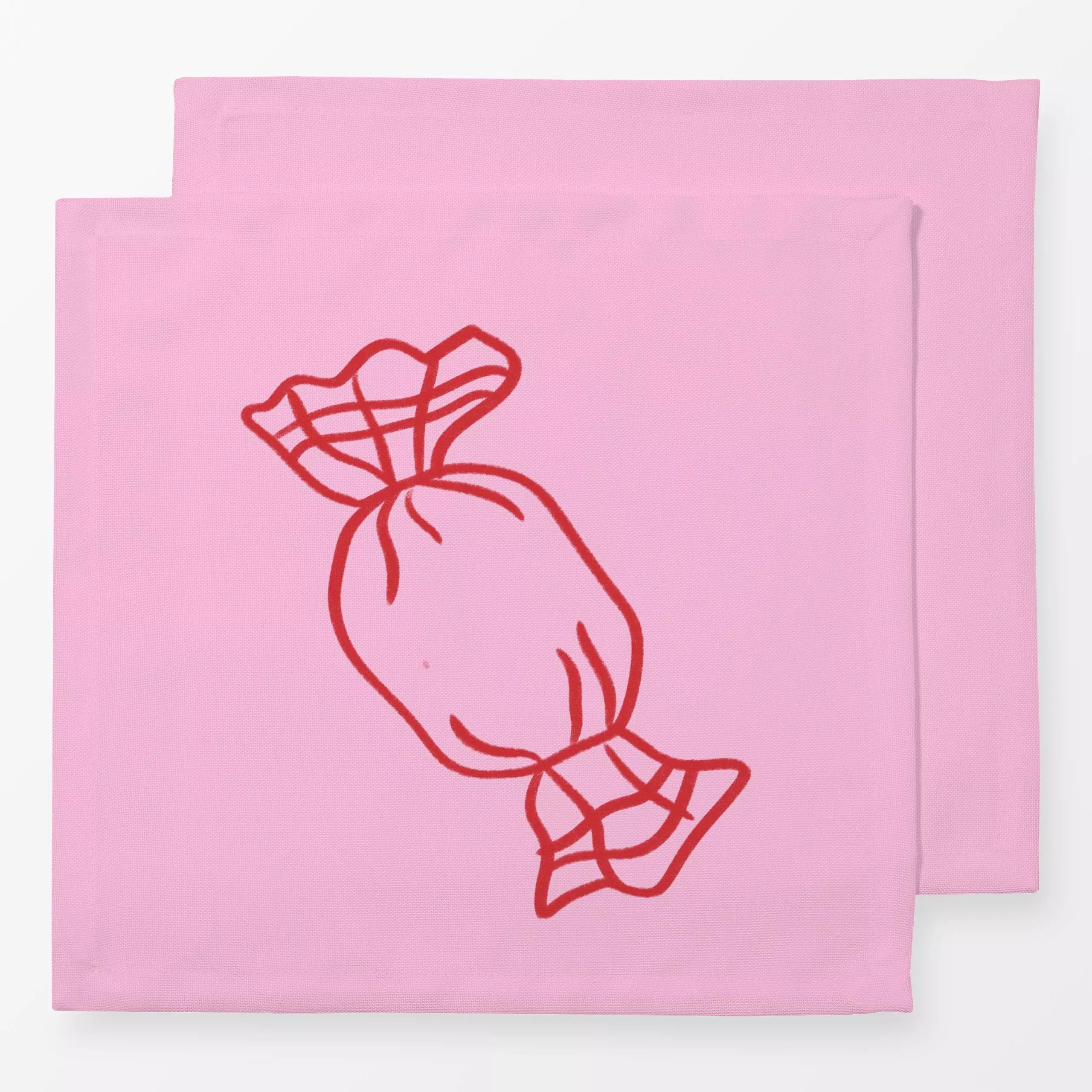 Servietten Weihnachtsbonbon Pink - Kinderzimmer & Motive für Kinder, Weihnachten, Anlässe - von „textilwerk"; Illustration, ...