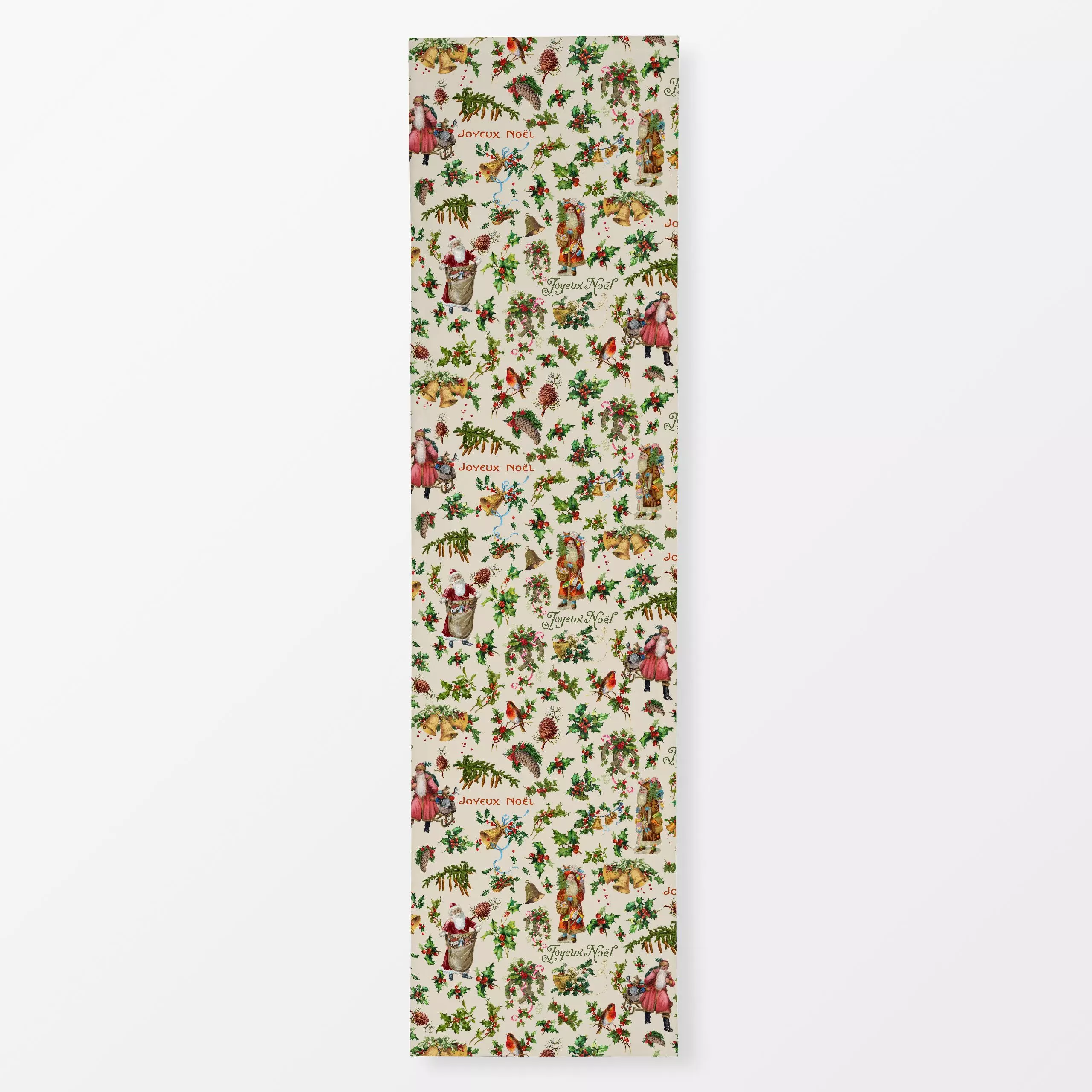 Tischläufer Joyeux Noël 1 - Sprüche & Schriftzüge, Weihnachten, Retro & Vintage - von „Uta Naumann"; Merry Christmas, Vogel,...