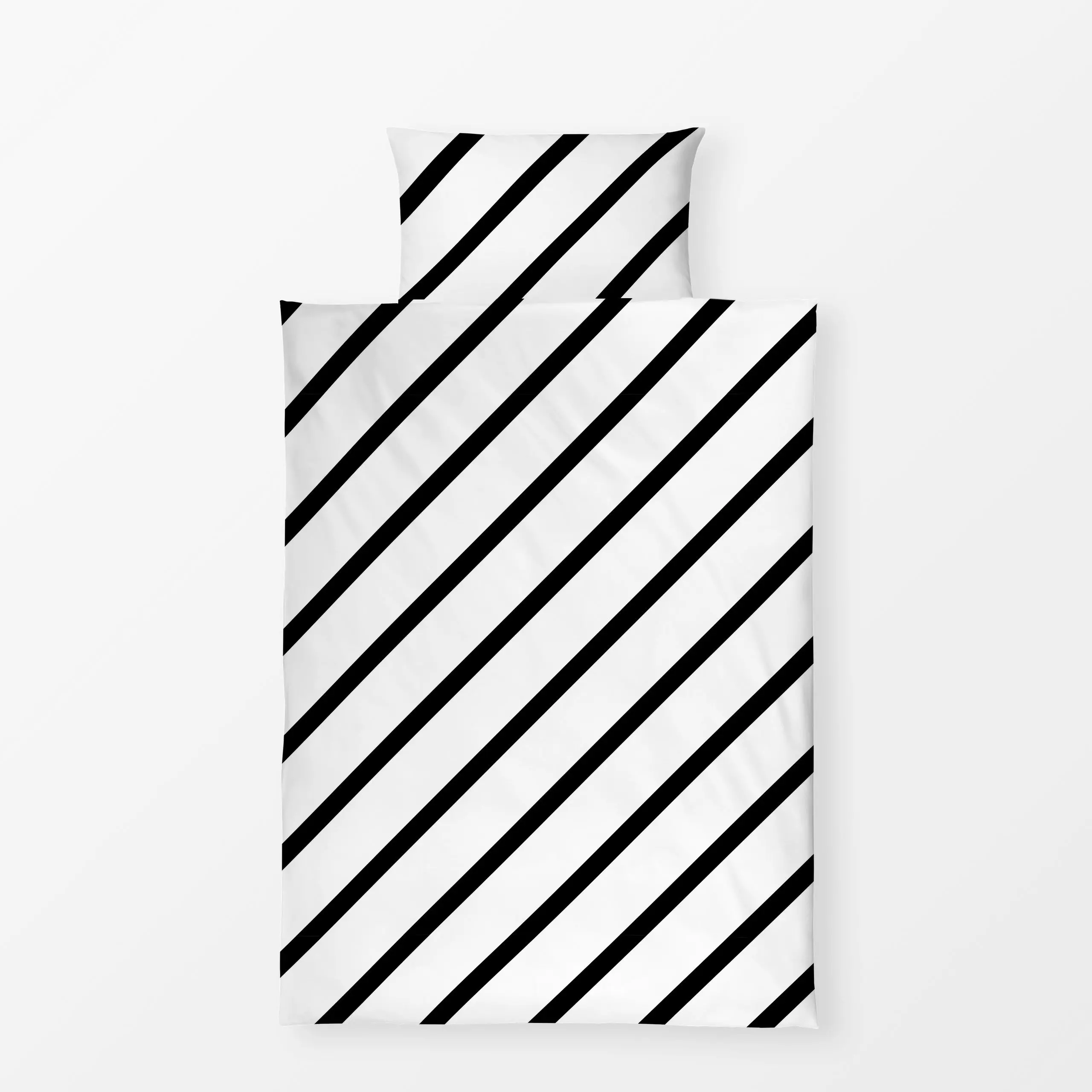 Bettwäsche New Year in NY stripes black - Symbole & Muster, Anlässe - von „Carolin Vonhoff"; schwarz, Streifen, Elegant, par...
