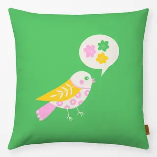 Kissen Vogel gelb-rosa