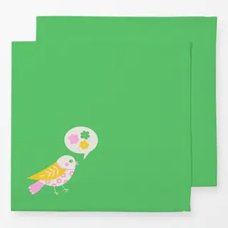 Servietten Vogel gelb-rosa