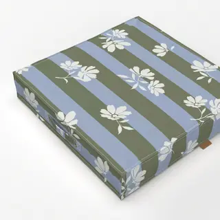 Bodenkissen Blüten gestreift blau grün