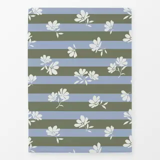 Geschirrtücher Blüten gestreift blau grün
