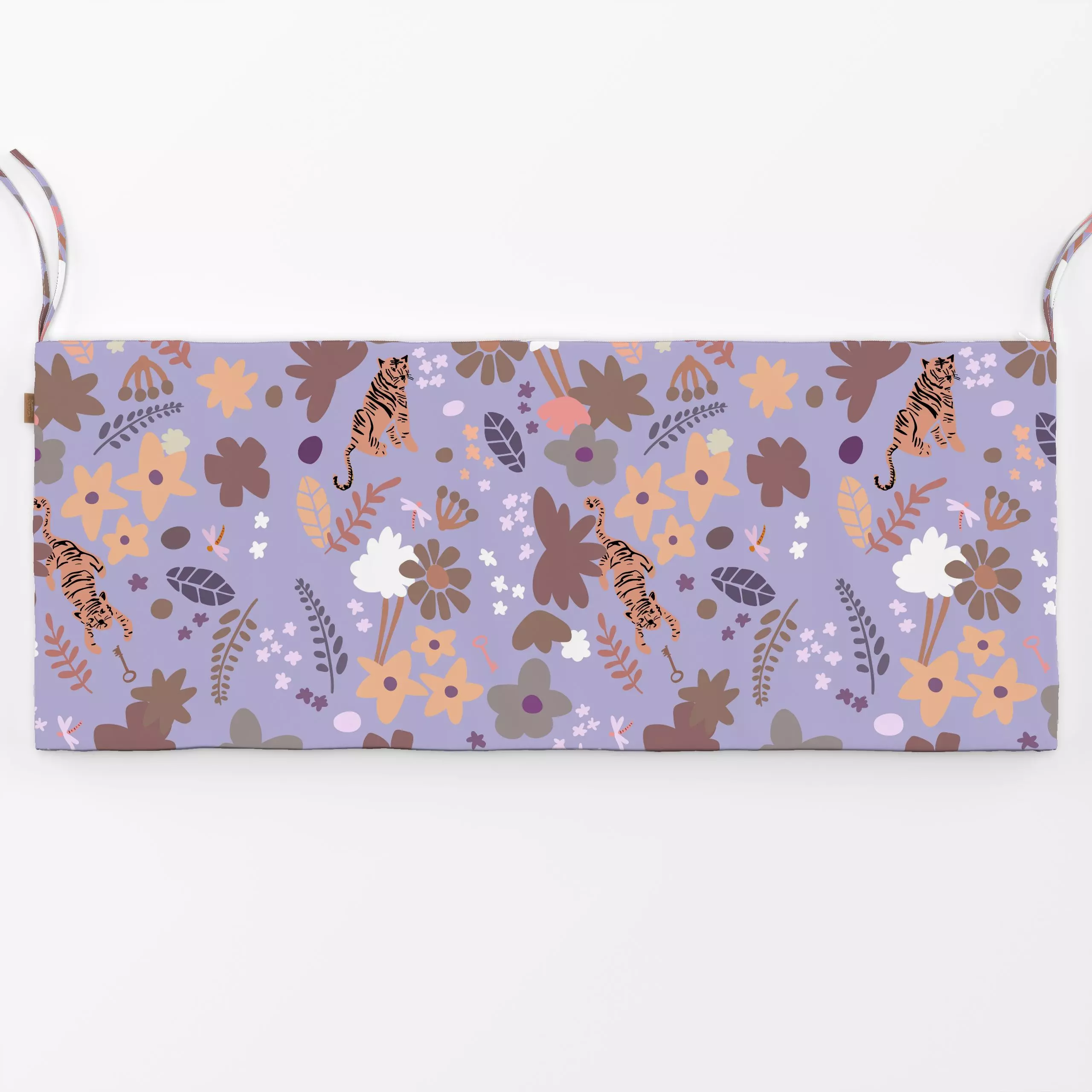 Bankauflage Wonderland (pastel) - Blumen & Florales - von „Verena Klöpper"; Trockenblumen, Tiger, trend, lila, folklore, vio...