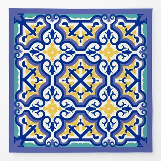 Tischdecke Azujelo Vibes Muster blau gelb