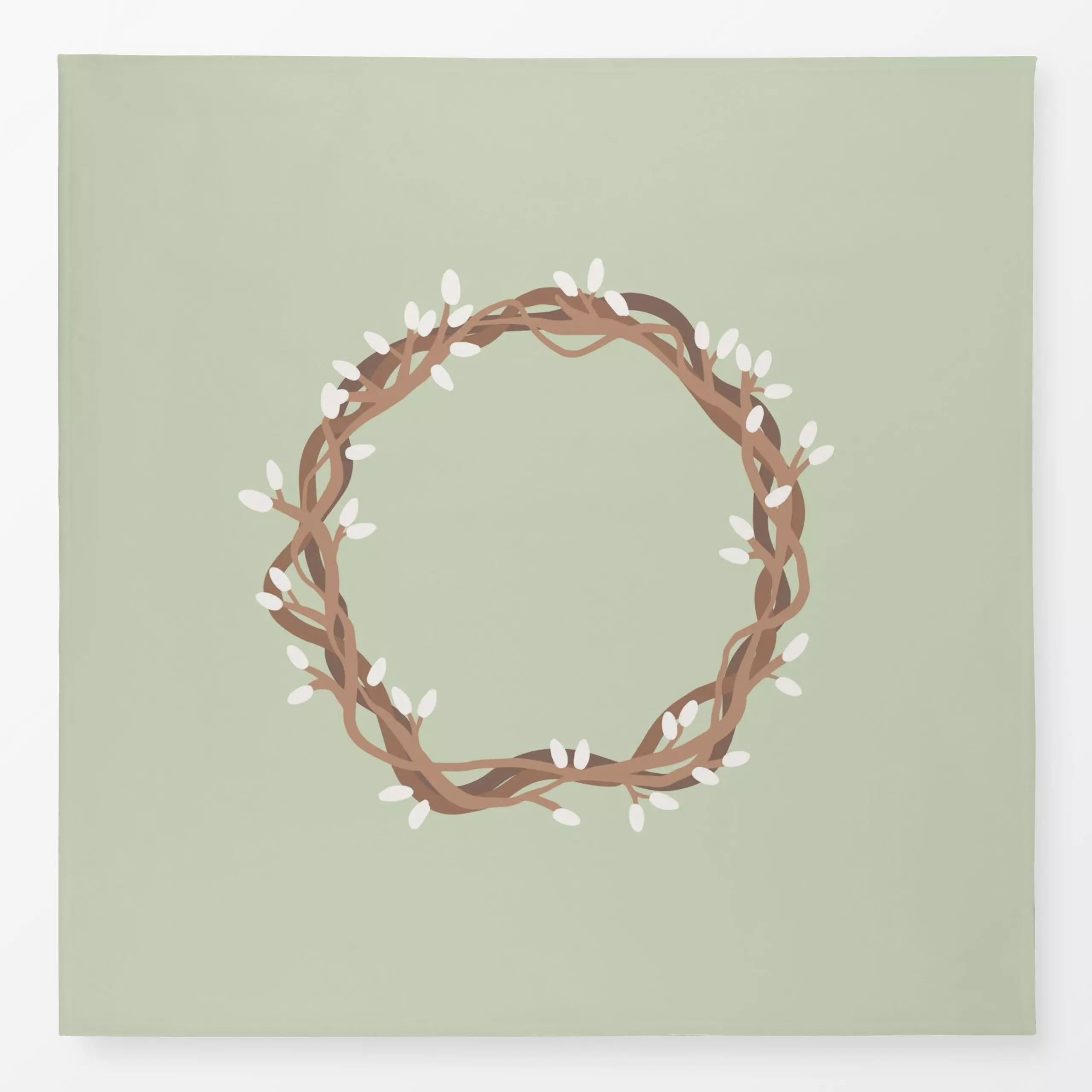 Tischdecke Weidenkätzchen grün, Blumen, Ostern, von Kruth Design
