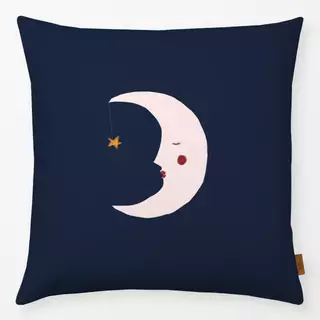 Kissen Mond Dunkelblau