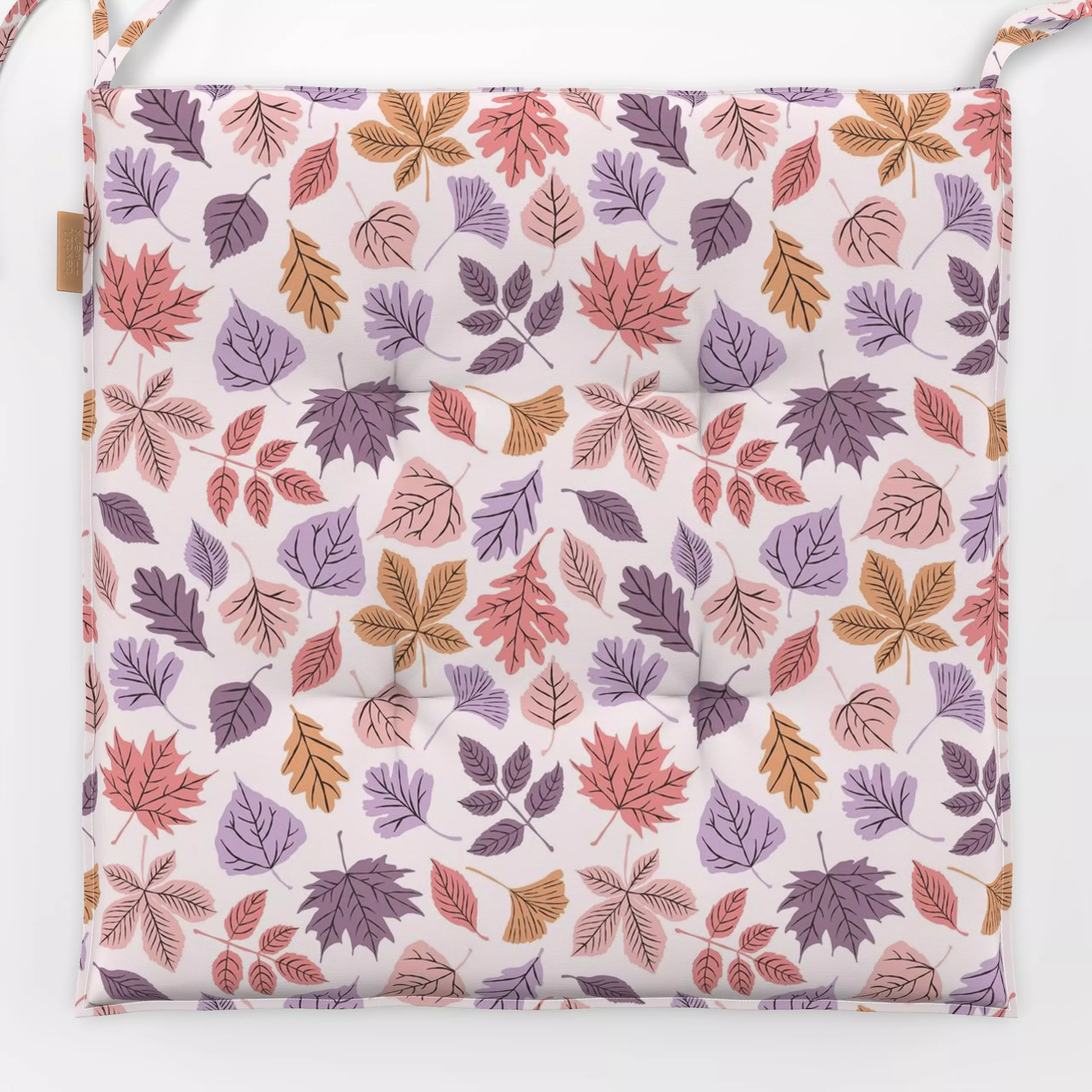 Sitzkissen Herbstblätter Lila Rosa - Herbst, Pflanzen & Botanik - von „DEINKI"; Blatt, Blätter, Herbst, herbstlich, Eichenbl...