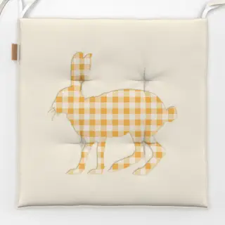 Sitzkissen Hase Kariert Buttergelb