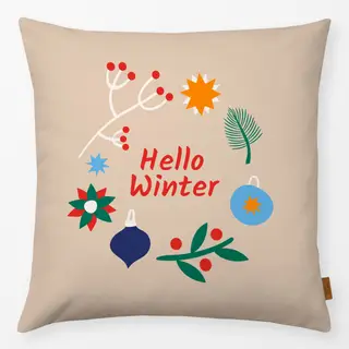 Kissen Hello Winter Cinnamon