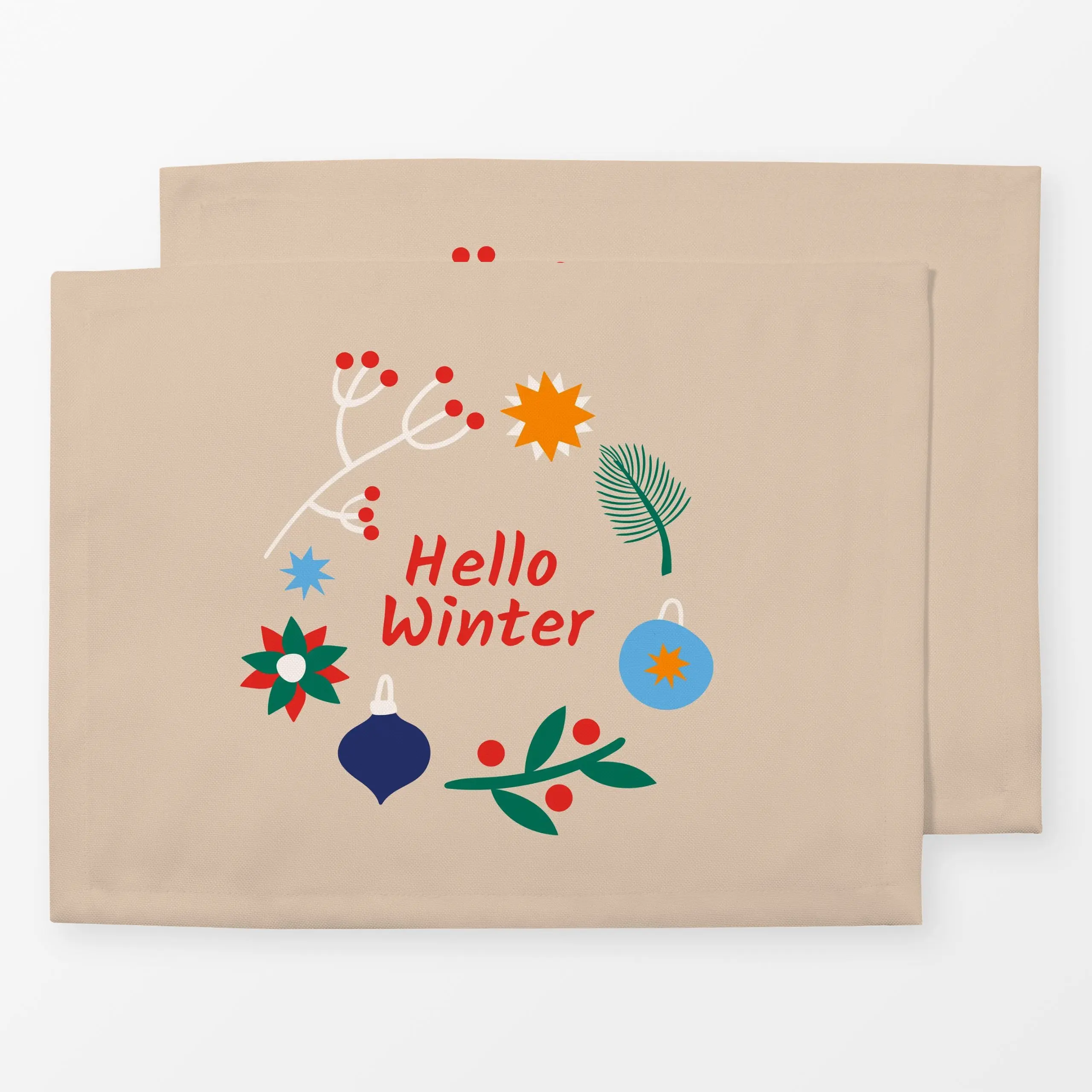 Tischset Hello Winter Cinnamon - Weihnachten, Winter - von „Jana Driver"; Sterne, Weihnachten, weihnachtskranz, christmas, j...