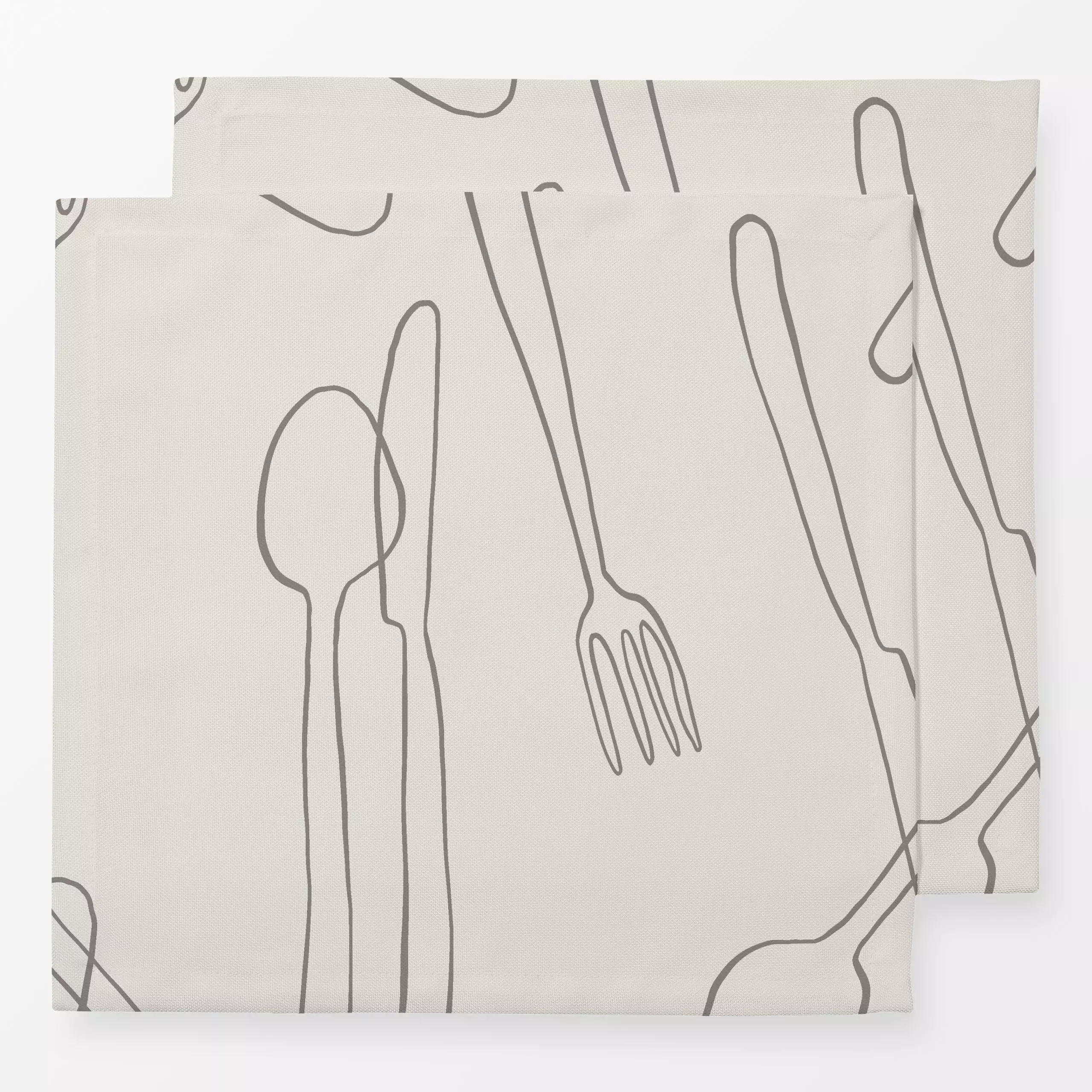 Servietten Kitchen Pattern - Sommer, Küche, Essen & Trinken - von „Kruth Design"; Sommerblumen, Kochlöffel, Küchenwerkzeug, ...