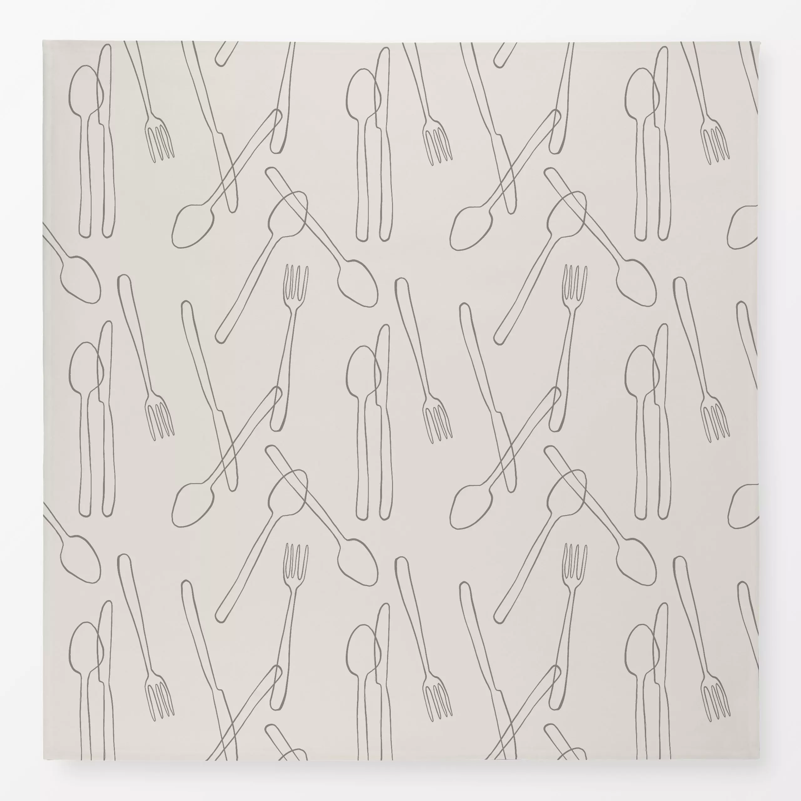 Tischdecke Kitchen Pattern - Sommer, Küche, Essen & Trinken - von „Kruth Design"; Sommerblumen, Kochlöffel, Küchenwerkzeug, ...