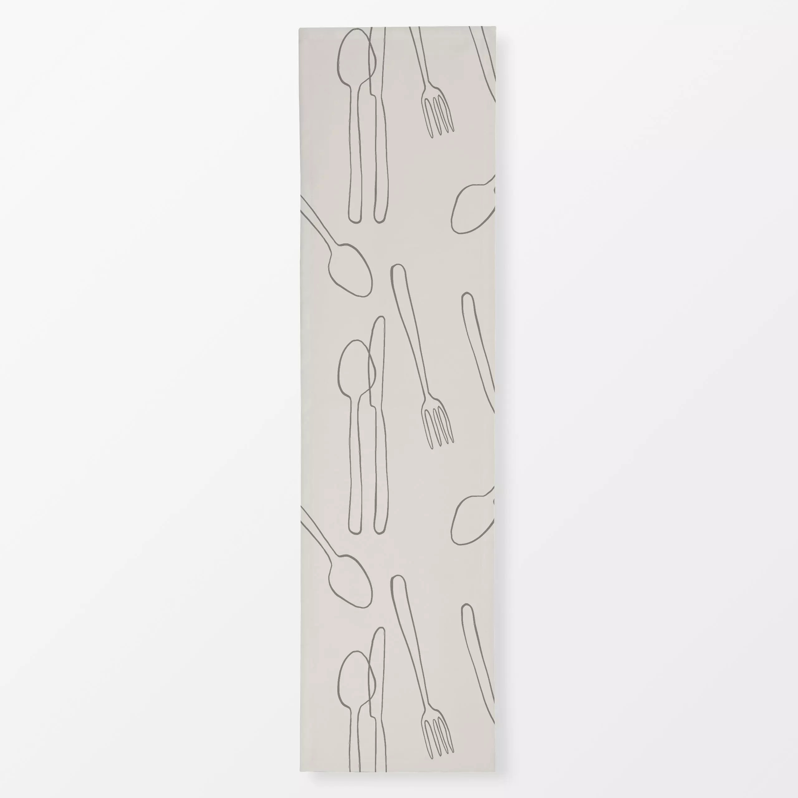 Tischläufer Kitchen Pattern - Sommer, Küche, Essen & Trinken - von „Kruth Design"; Sommerblumen, Kochlöffel, Küchenwerkzeug,...