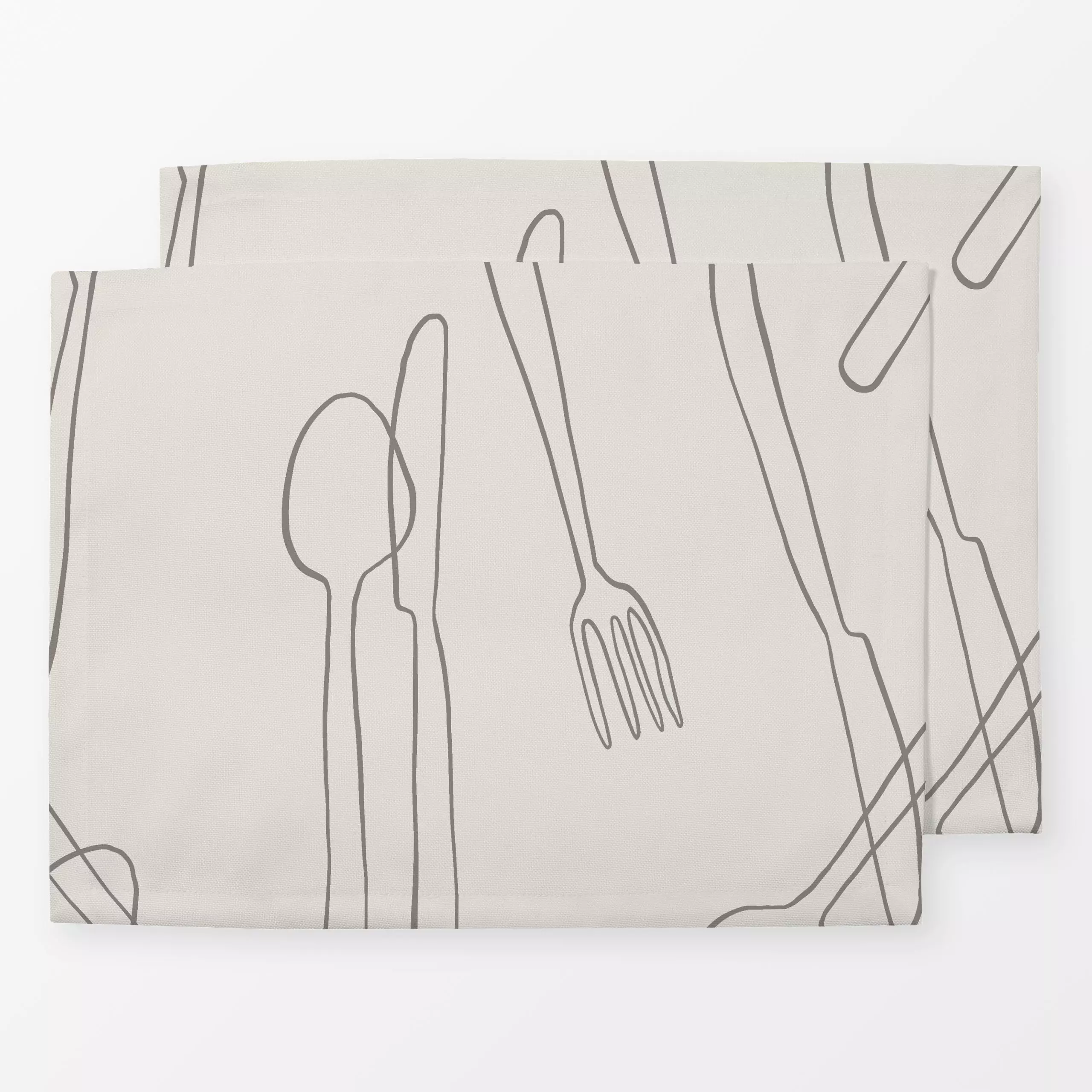 Tischset Kitchen Pattern - Sommer, Küche, Essen & Trinken - von „Kruth Design"; Sommerblumen, Kochlöffel, Küchenwerkzeug, ex...