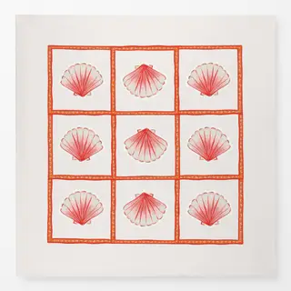 Tischdecke Muschel Kacheln koralle