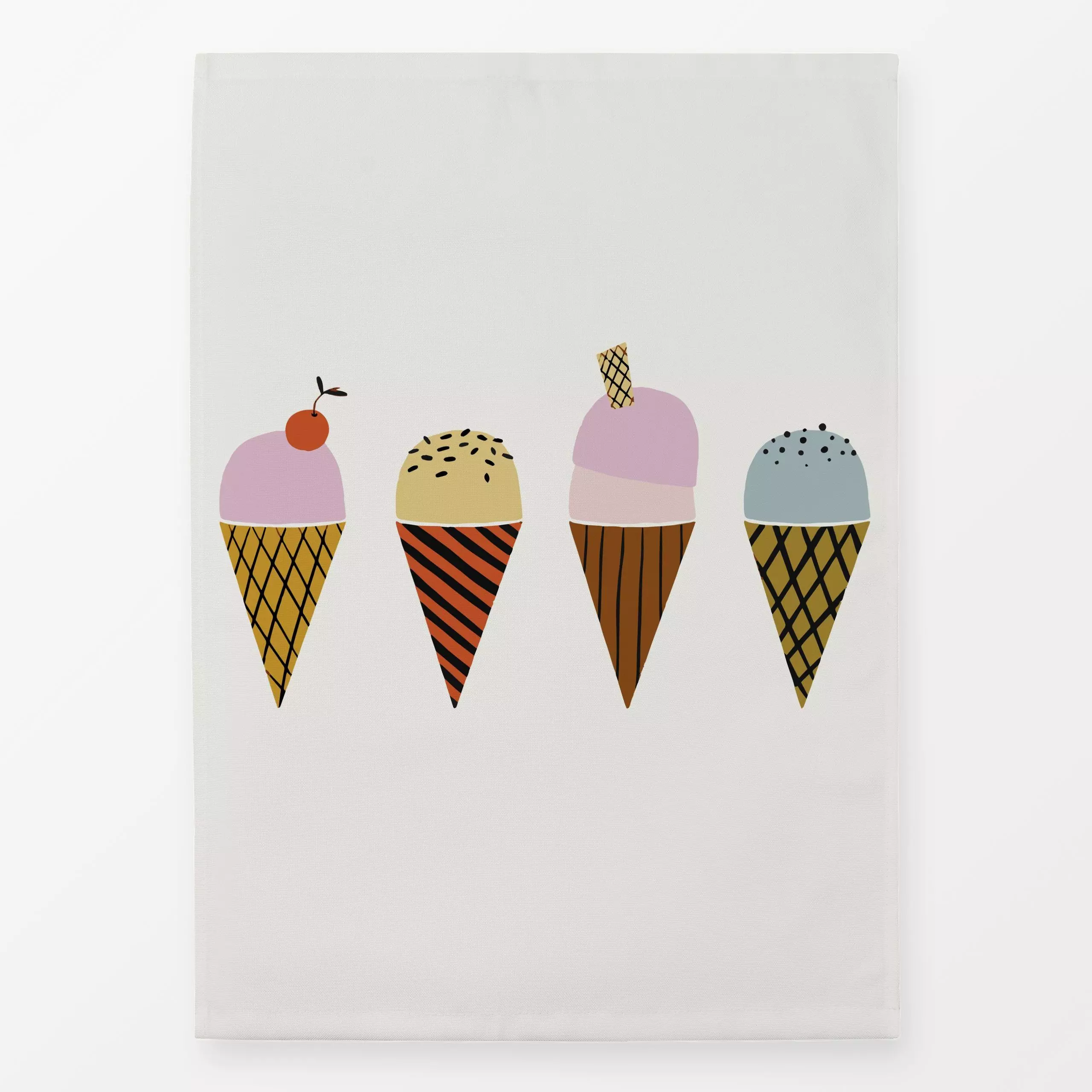 Geschirrtücher Icecream 02 - Kinderzimmer & Motive für Kinder, Sommer, Küche, Essen & Trinken - von „moDeern Design Studio";...
